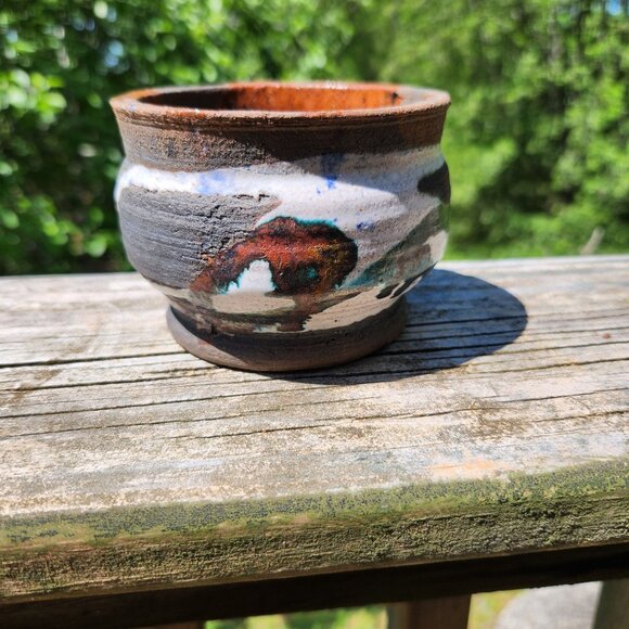 Vintage Raku Japanese Tea Ceremony Cup Signed Artisan Handcrafted Ceramic 3"H X - Picture 7 of 13